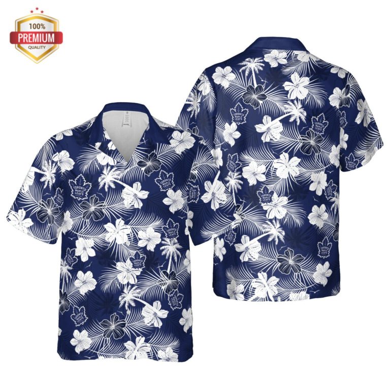 Toronto Maple Hawaii Floral, Hawaiian Beach Shirt Short Sleeve