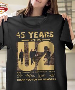 U2 Band 45 Years 1976-2021 Signatures Thank You For The Memories T-Shirt