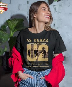 U2 Band 45 Years 1976-2021 Signatures Thank You For The Memories T-Shirt