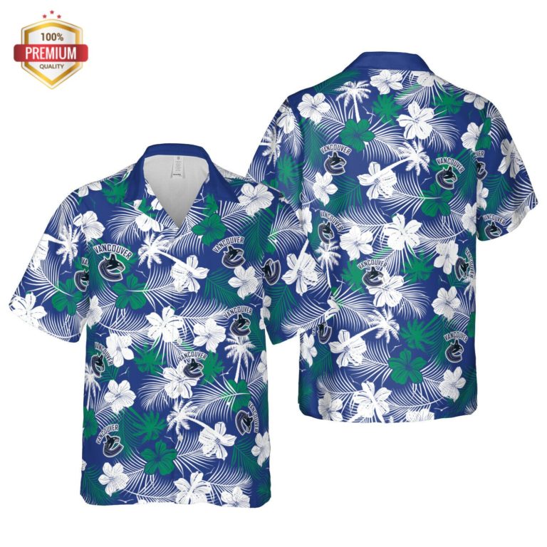 Vancouver Canucks Hawaii Floral, Hawaiian Beach Shirt Short Sleeve