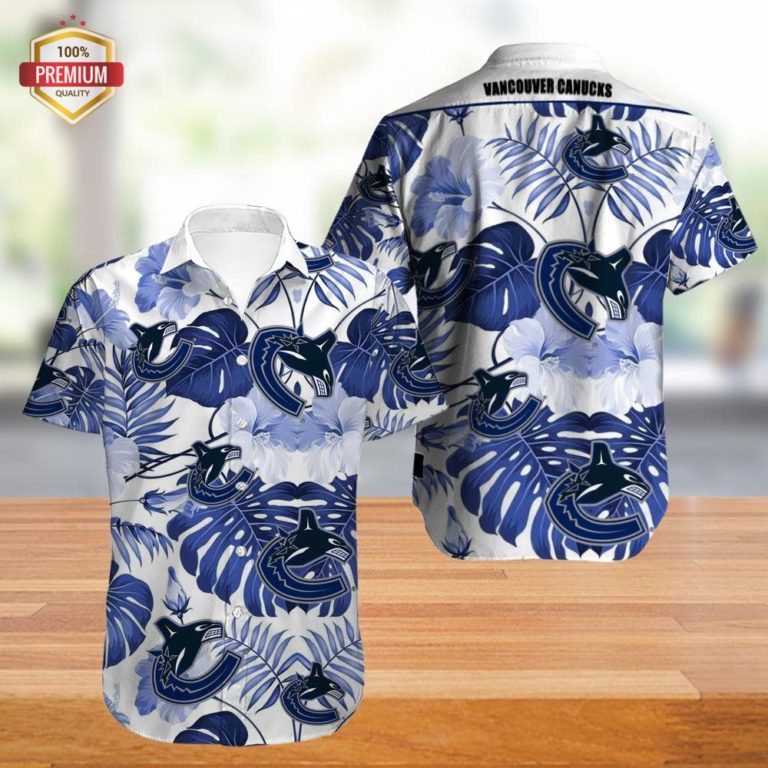 Vancouver Canucks Hawaiian Shirt, Hawaiian Beach Shirt Short Sleeve
