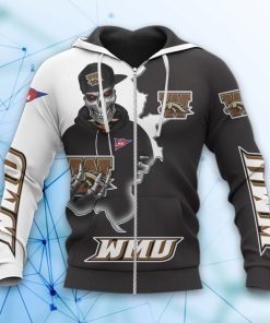 Western Michigan Broncos Skull Aop Hoodie And Zip-Up