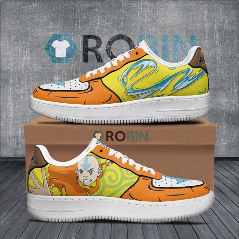 Aang Air Force 1 Sneakers Custom Waterbending Avatar The Last Airbender Anime Shoes