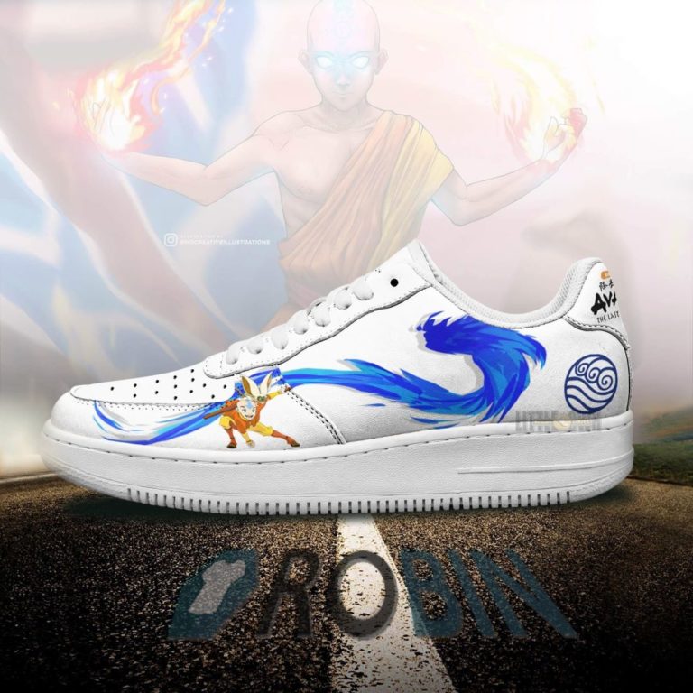 Aang Air Force 1 Sneakers Custom Waterbending n Firebending Avatar Anime Shoes