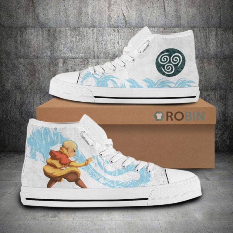 Aang Airbending Avatar The Last Airbender Anime Canvas High Top Shoes