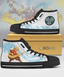 Aang Airbending Avatar The Last Airbender Anime Canvas High Top Shoes Aang Airbending Avatar The Last Airbender Anime Canvas High Top Shoes