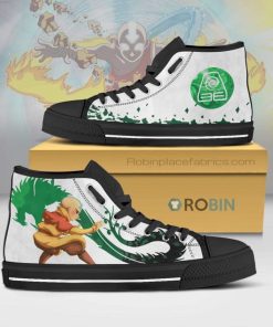 Aang Earthbending Avatar The Last Airbender Anime High Top Canvas Shoes Aang Earthbending Avatar The Last Airbender Anime High Top Canvas Shoes