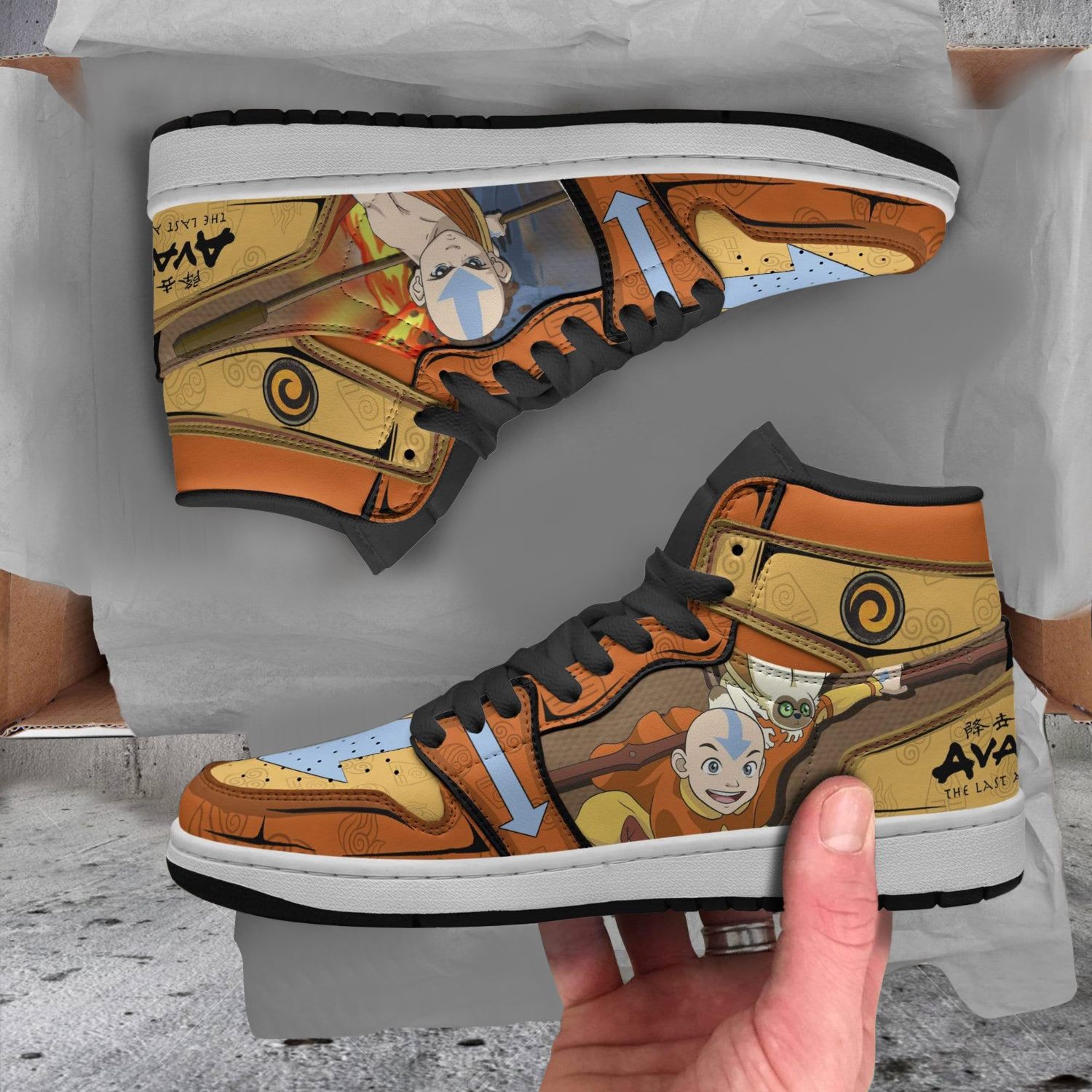 Aang JD Sneakers Custom Avatar The Last Airbender Anime Shoes ...