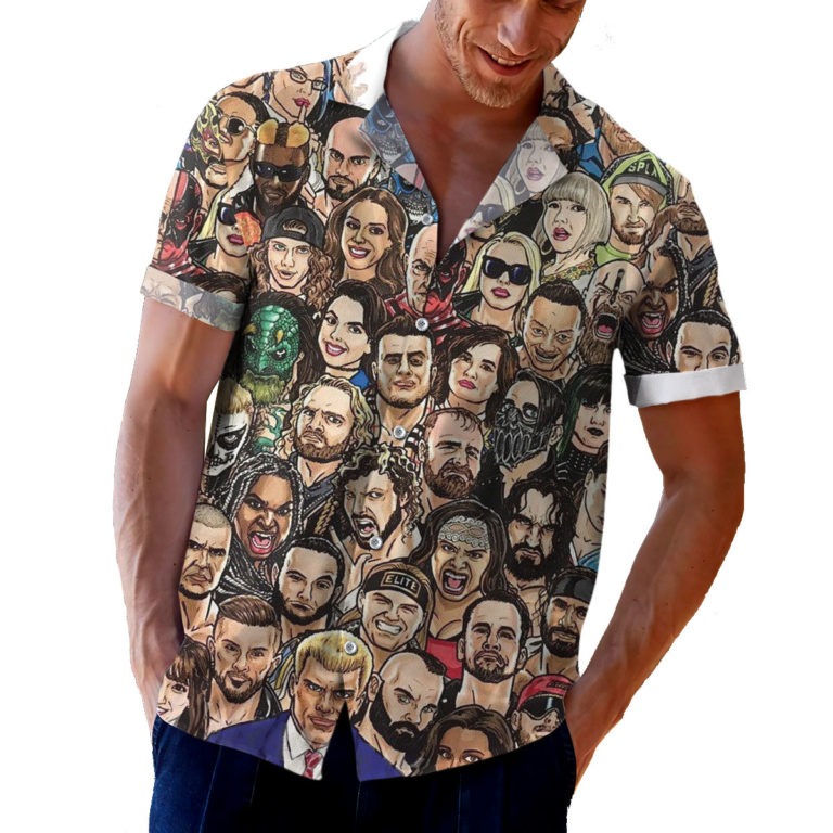Aew Roster Aloha Shirt