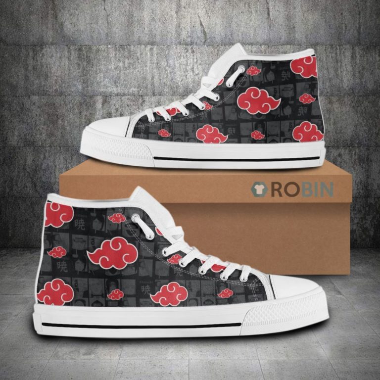 Akatsuki Cloud Naruto Canvas High Top Shoes