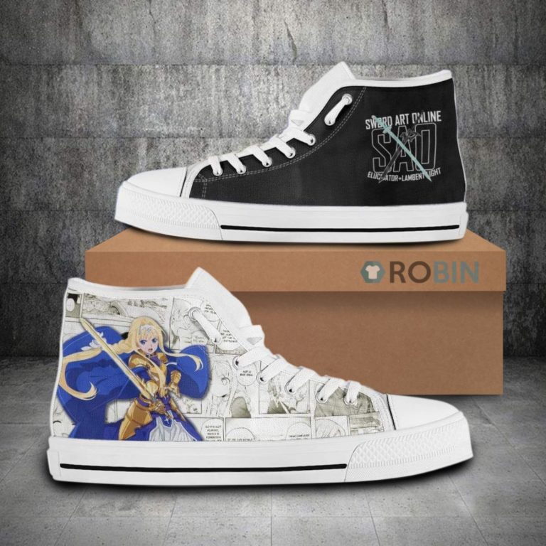 Alice Zuberg Sword Art Online Anime Mixed Manga Style High Top Canvas Shoes