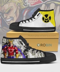 All Might My Hero Academia Anime Mixed Manga Style Canvas High Top Shoes All Might My Hero Academia Anime Mixed Manga Style Canvas High Top Shoes