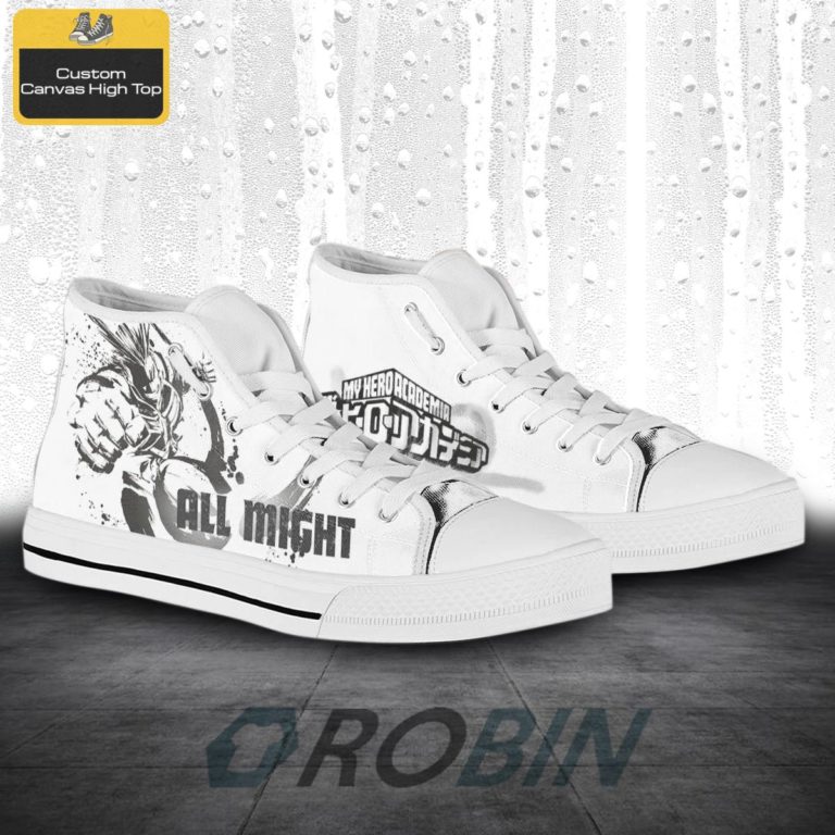 All Might My Hero Academia Water Color Anime Canvas High Top Shoes