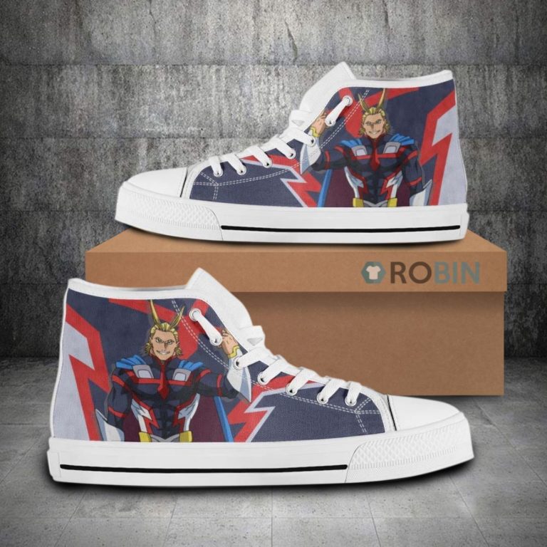All Might Young Age My Hero Acadamia Hero High Top Canvas Shoes
