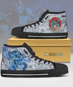 Alphonse Elric Fullmetal Alchemist Anime Mixed Manga Style Canvas High Top Shoes Alphonse Elric Fullmetal Alchemist Anime Mixed Manga Style Canvas High Top Shoes