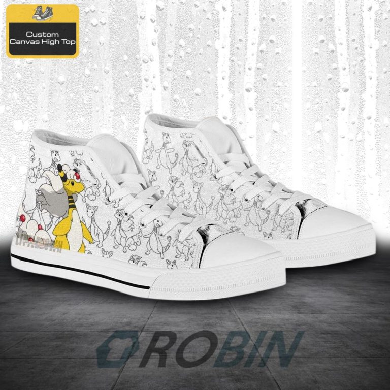 Ampharos Pokemon Anime High Top Canvas Shoes