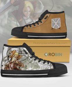Annie Leonhart Attack on Titan Anime Mixed Manga High Top Canvas Shoes Annie Leonhart Attack on Titan Anime Mixed Manga High Top Canvas Shoes