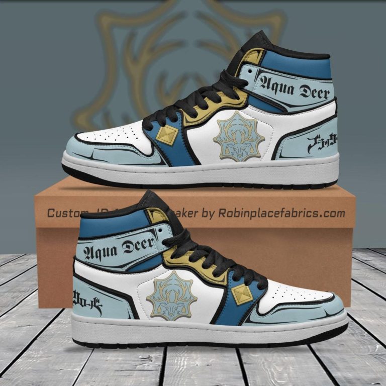 Aqua Deer JD Sneakers Custom Black Clover Anime Shoes
