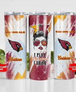 Girl With Arizona Cardinals Custom Name Skinny Tumbler Girl With Arizona Cardinals Custom Name Skinny Tumbler