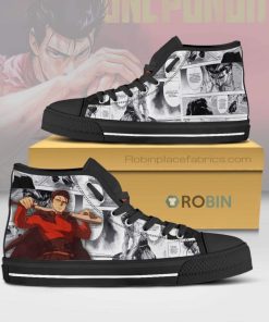 Bad One Punch Man Anime Mixed Manga Style Canvas High Top Shoes