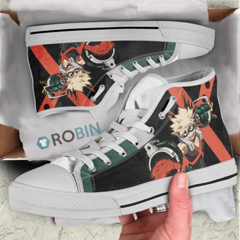Bakugou My Hero Acadamia Anime Canvas High Top Shoes (Kid and Adult size available)
