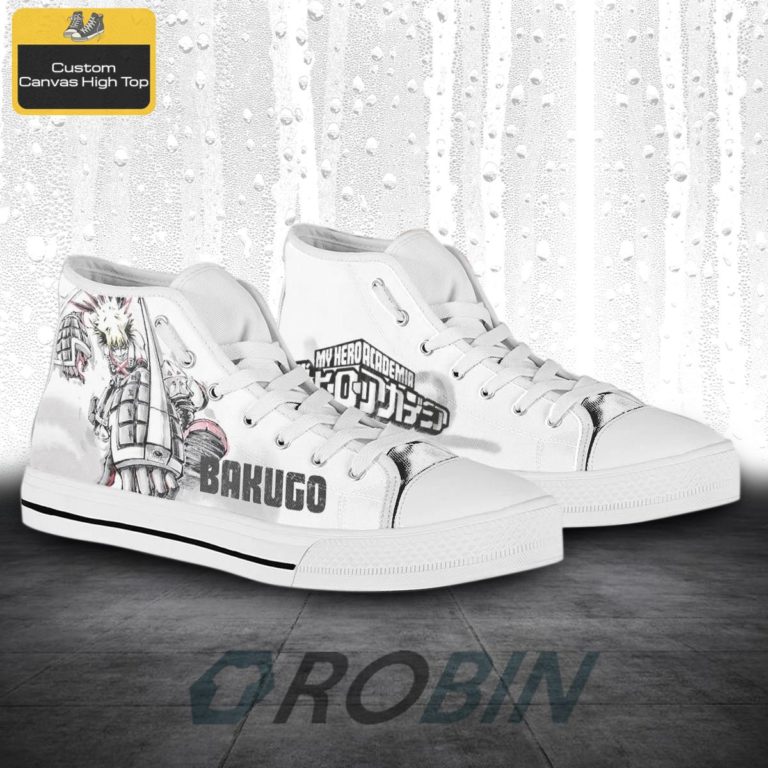 Bakugou My Hero Academia Anime Water Colors High Top Canvas Shoes