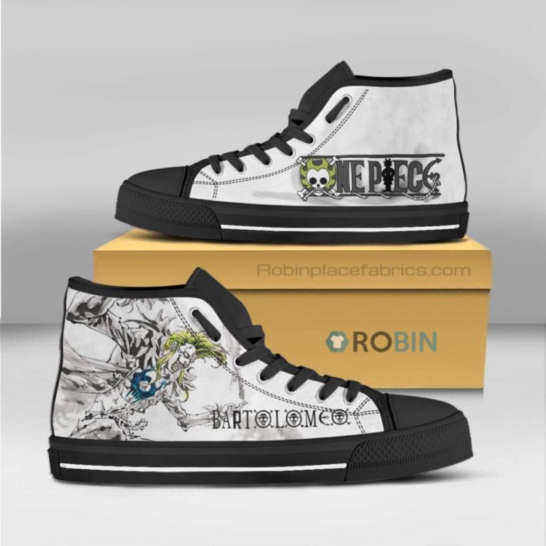 Bartolomeo One Piece Anime Watercolor Canvas High Top Shoes