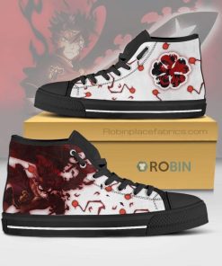 Black Asta Black Clover Anime Canvas High Top Shoes