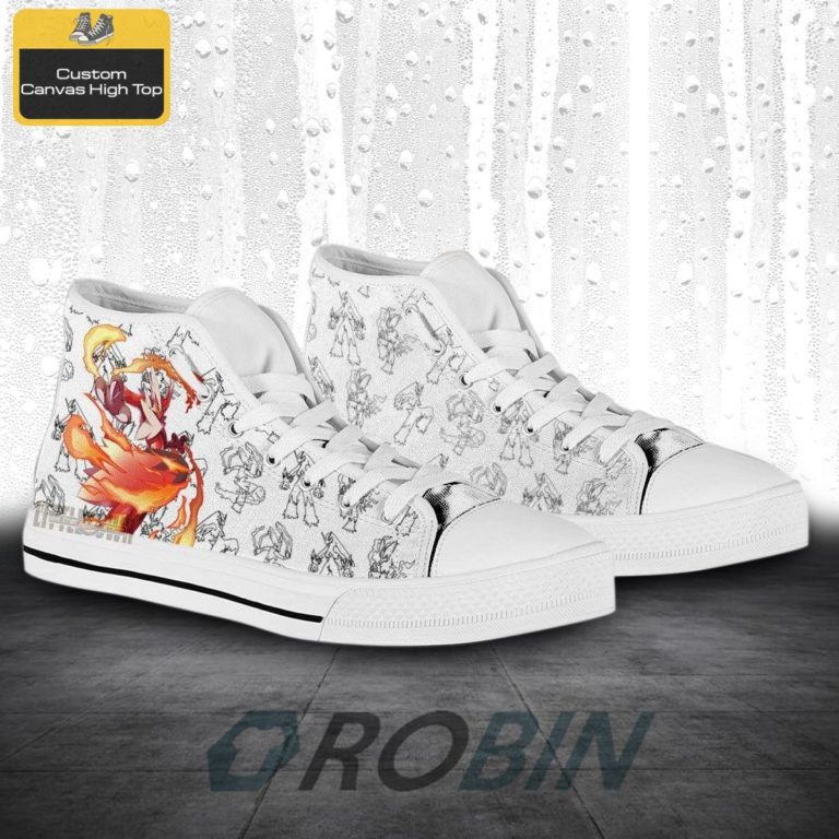 Blaziken Pokemon Anime High Top Canvas Shoes