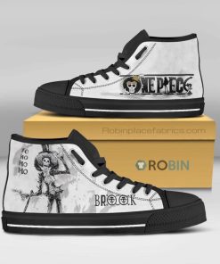 Brook One Piece Anime Watercolor Canvas High Top Shoes