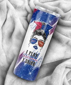 Girl With Buffalo Bills Custom Name Skinny Tumbler Girl With Buffalo Bills Custom Name Skinny Tumbler
