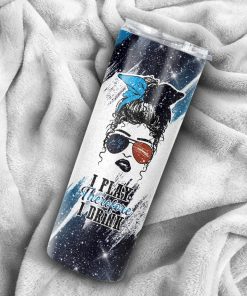 Girl With Carolina Panthers Custom Name Stainless Steel Skinny Tumbler Girl With Carolina Panthers Custom Name Stainless Steel Skinny Tumbler