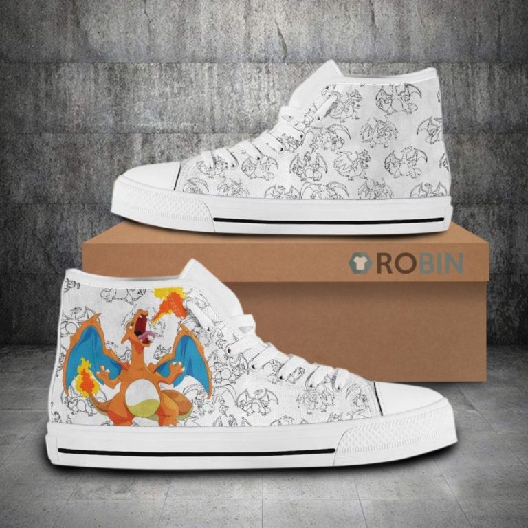 Charizard Pokemon Anime Canvas High Top Shoes