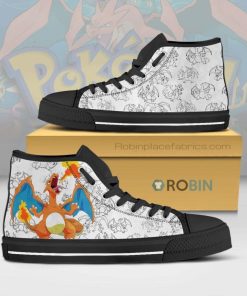 Charizard Pokemon Anime Canvas High Top Shoes