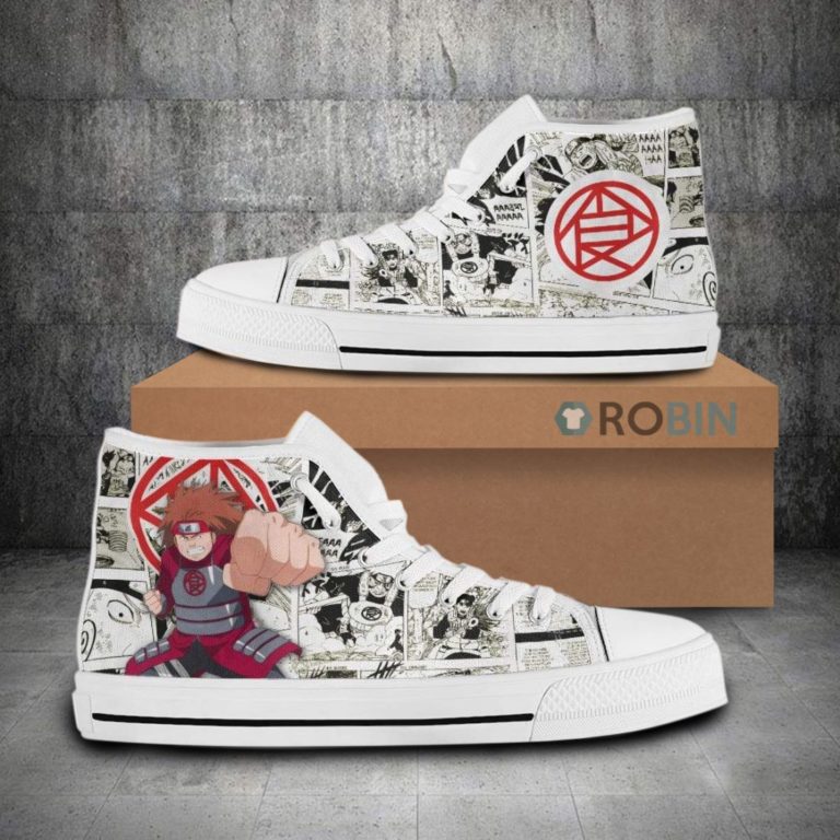 Choji Naruto Anime Mixed Manga Style High Top Canvas Shoes (Kid and Adult size available)