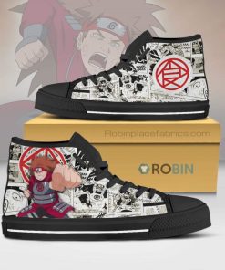 Choji Naruto Anime Mixed Manga Style High Top Canvas Shoes (Kid and Adult size available)