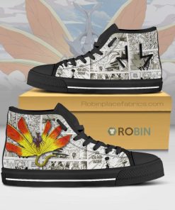 Chomei Tailed Beast Naruto Anime Mixed Manga Canvas High Top Shoes