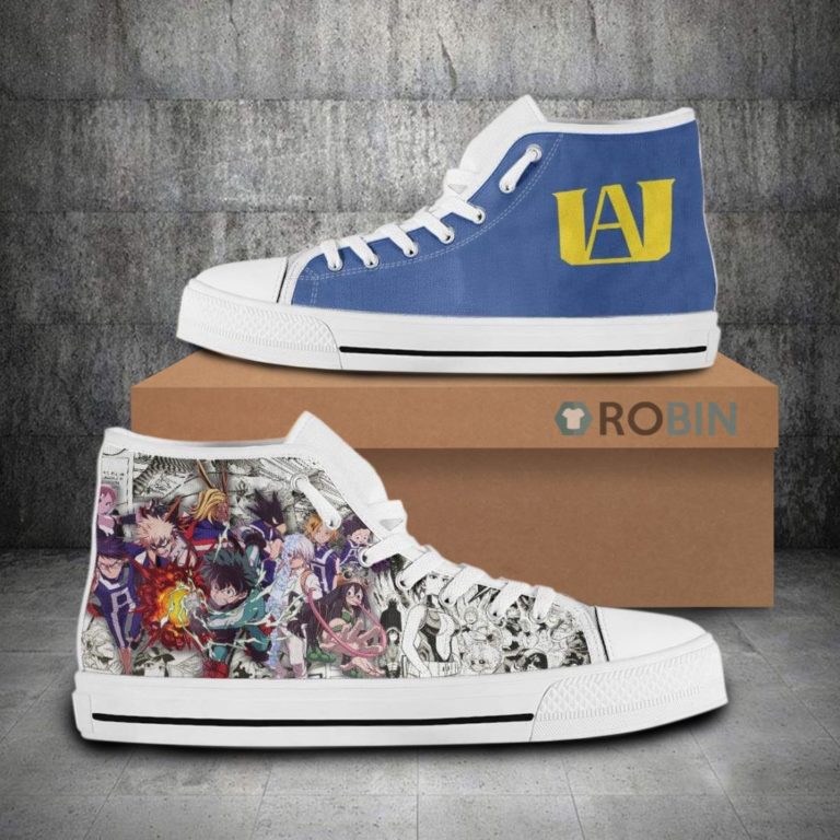 Class 1-A My Hero Academia Anime Mixed Manga Style Canvas High Top Shoes