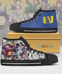 Class 1-A My Hero Academia Anime Mixed Manga Style Canvas High Top Shoes