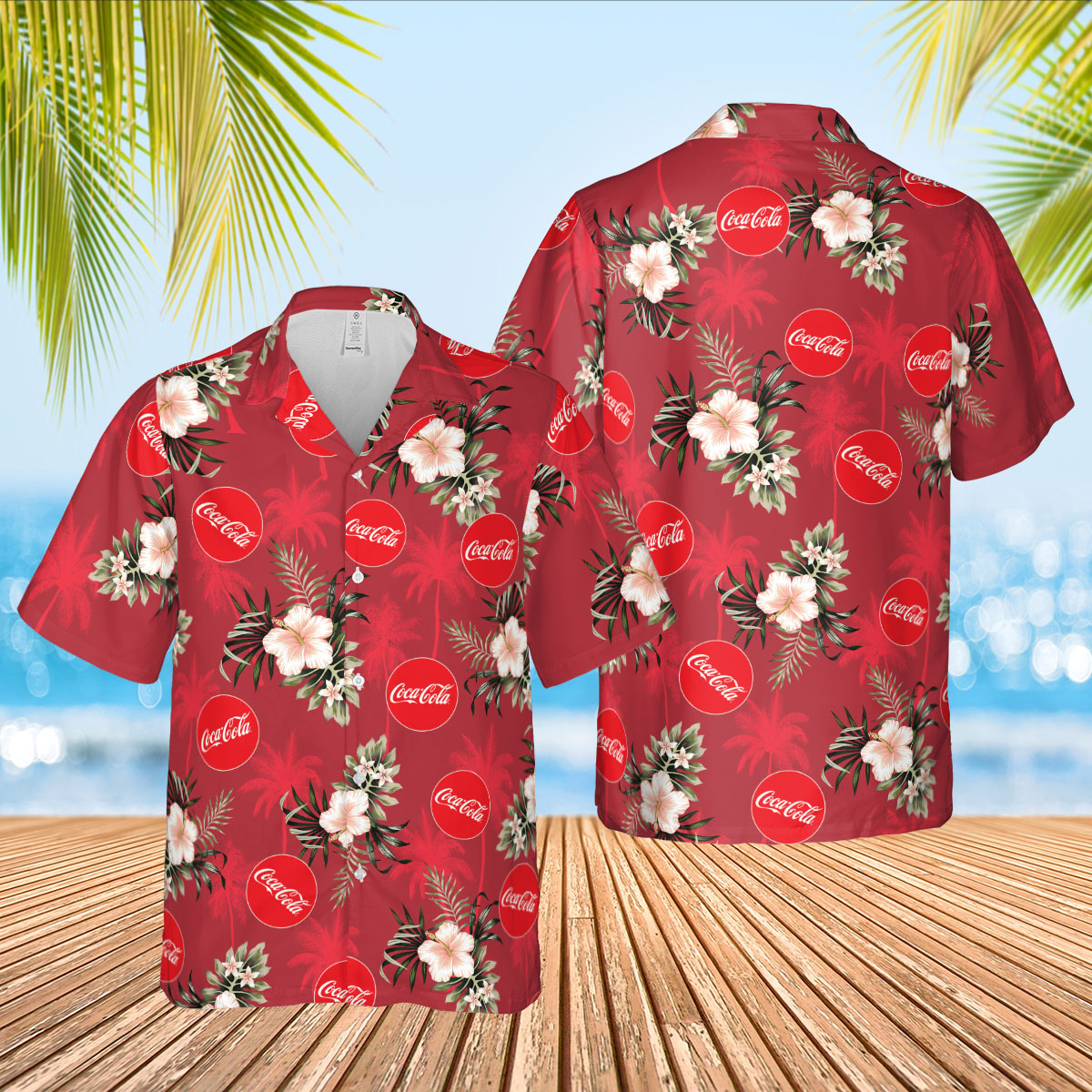 Coca Cola Aloha Shirt, Casual Button Up Shirt - RobinPlaceFabrics