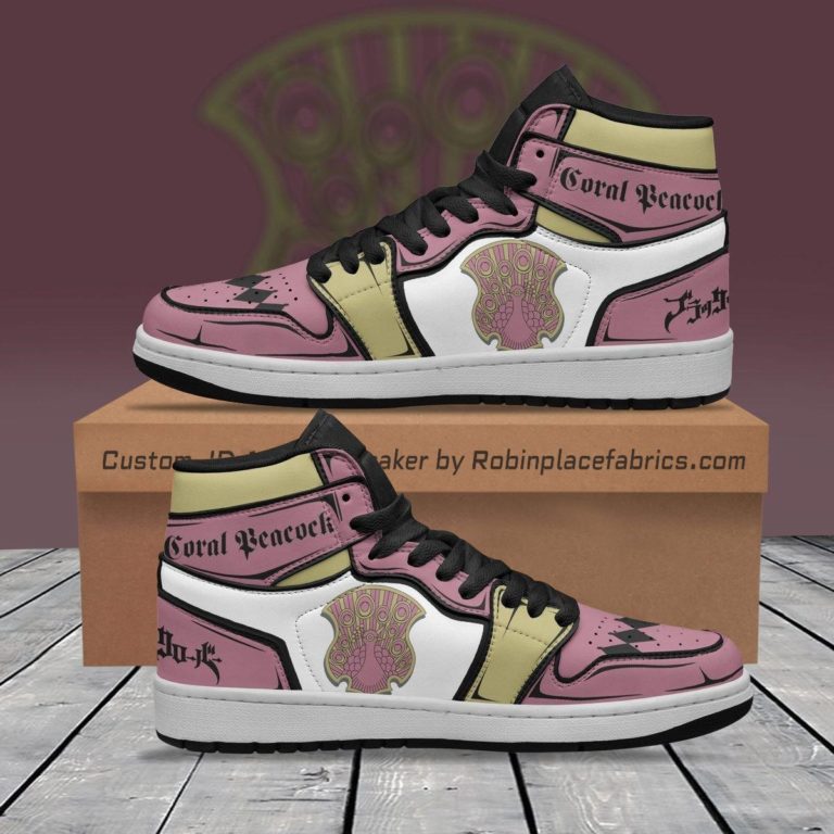 Coral Peacock JD Sneakers Custom Black Clover Anime Shoes