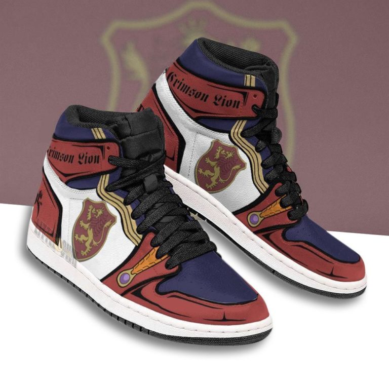 Crimson Lion JD Sneakers Custom Black Clover Anime Shoes