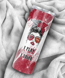 Custom Name Girl With Atlanta Falcons Skinny Tumbler