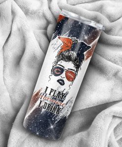 Custom Name Girl With Chicago Bears Skinny Tumbler Custom Name Girl With Chicago Bears Skinny Tumbler