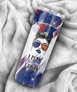 Custom Name Girl With New York Giants Skinny Tumbler