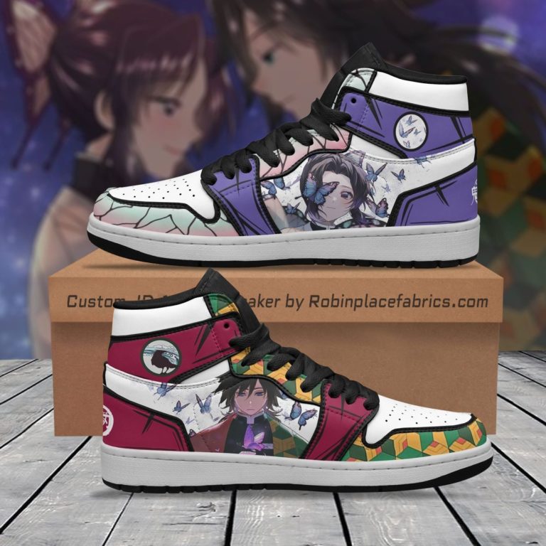 Demon Slayer Tomioka X Shinobu Air Jordan 1 High Sneakers Boots ...