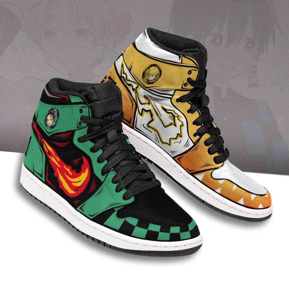Demon Slayers Shoes Zenitsu X Tanjiro JD Anime Sneakers - RobinPlaceFabrics