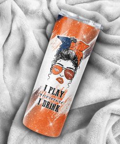 Girl With Denver Broncos Custom Name Stainless Steel Skinny Tumbler Girl With Denver Broncos Custom Name Stainless Steel Skinny Tumbler