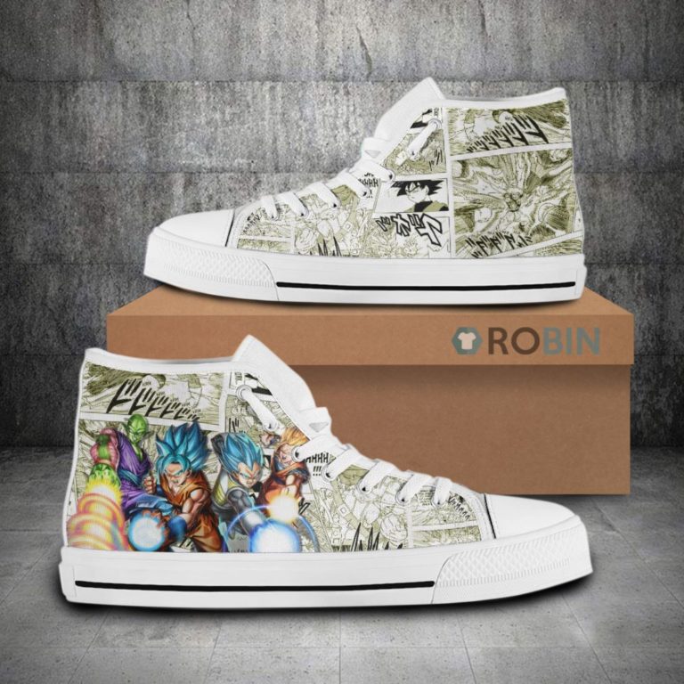 Dragon Ball Super Anime Mixed Manga Style High Top Canvas Shoes (Kid and Adult size available)