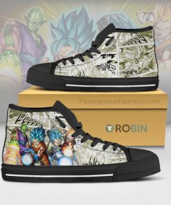 Dragon Ball Super Anime Mixed Manga Style High Top Canvas Shoes (Kid and Adult size available)